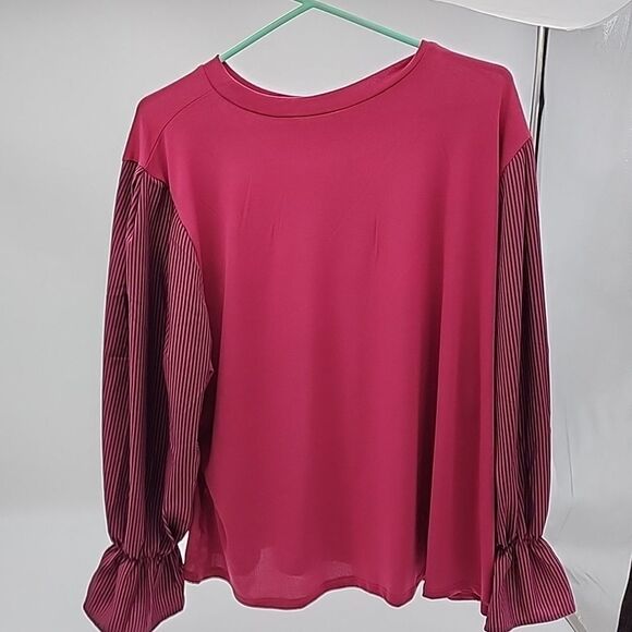 Colorblock NY Collection Plus Size Blouse - Picture 1 of 10